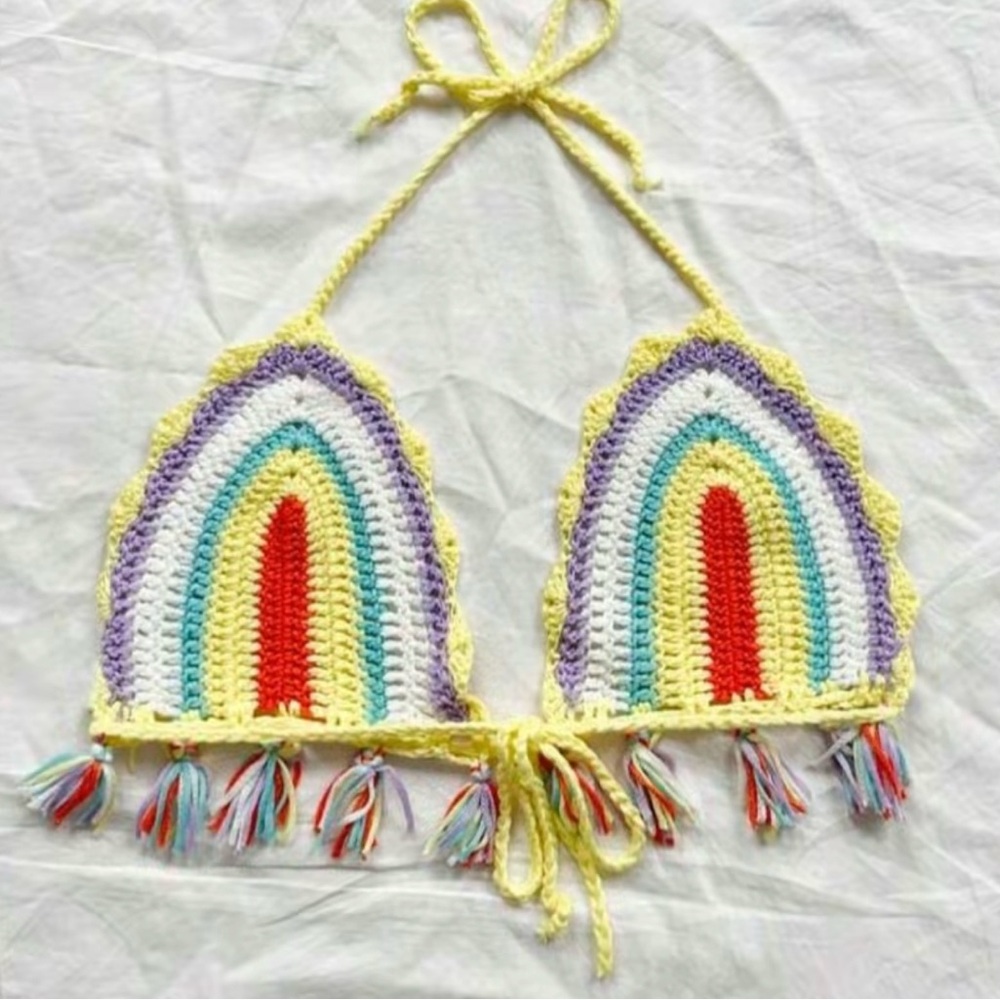 Colorful Crochet Halter Top